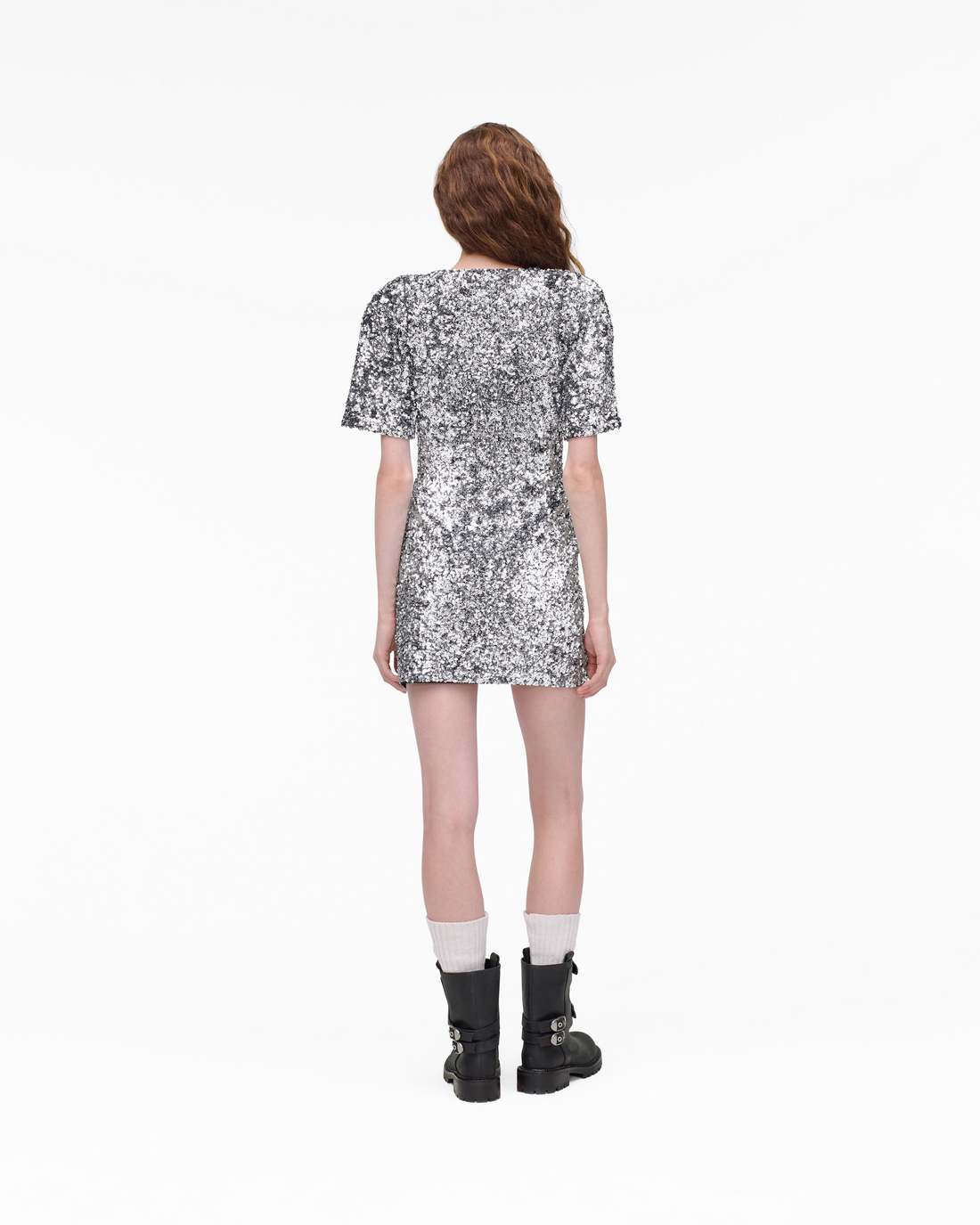 Marc Jacobs Latest - Sequin V-Neck Knit Dress Silver