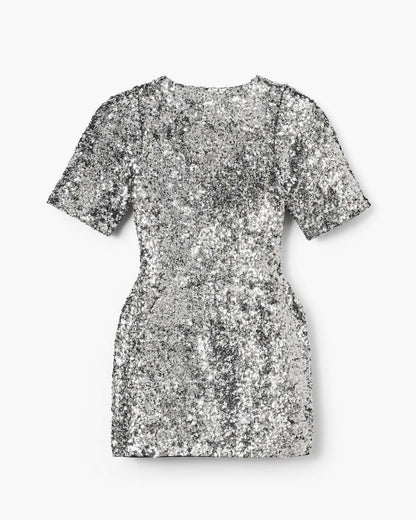 Marc Jacobs Latest - Sequin V-Neck Knit Dress Silver