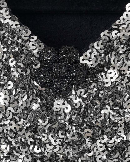 Marc Jacobs Latest - Sequin V-Neck Knit Dress Silver