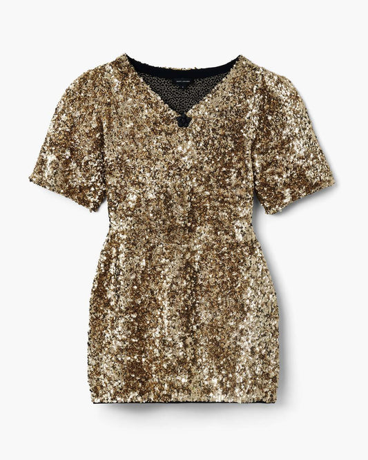 Marc Jacobs Recommended - Sequin V-Neck Knit Dress Gold