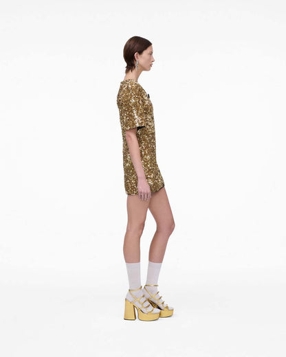Marc Jacobs Recommended - Sequin V-Neck Knit Dress Gold