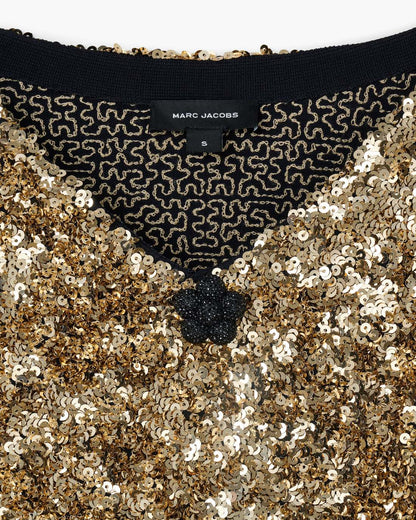Marc Jacobs Recommended - Sequin V-Neck Knit Dress Gold