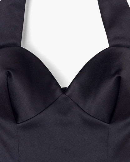 Marc Jacobs Great Value - Sculpted Satin Halter Dress Black