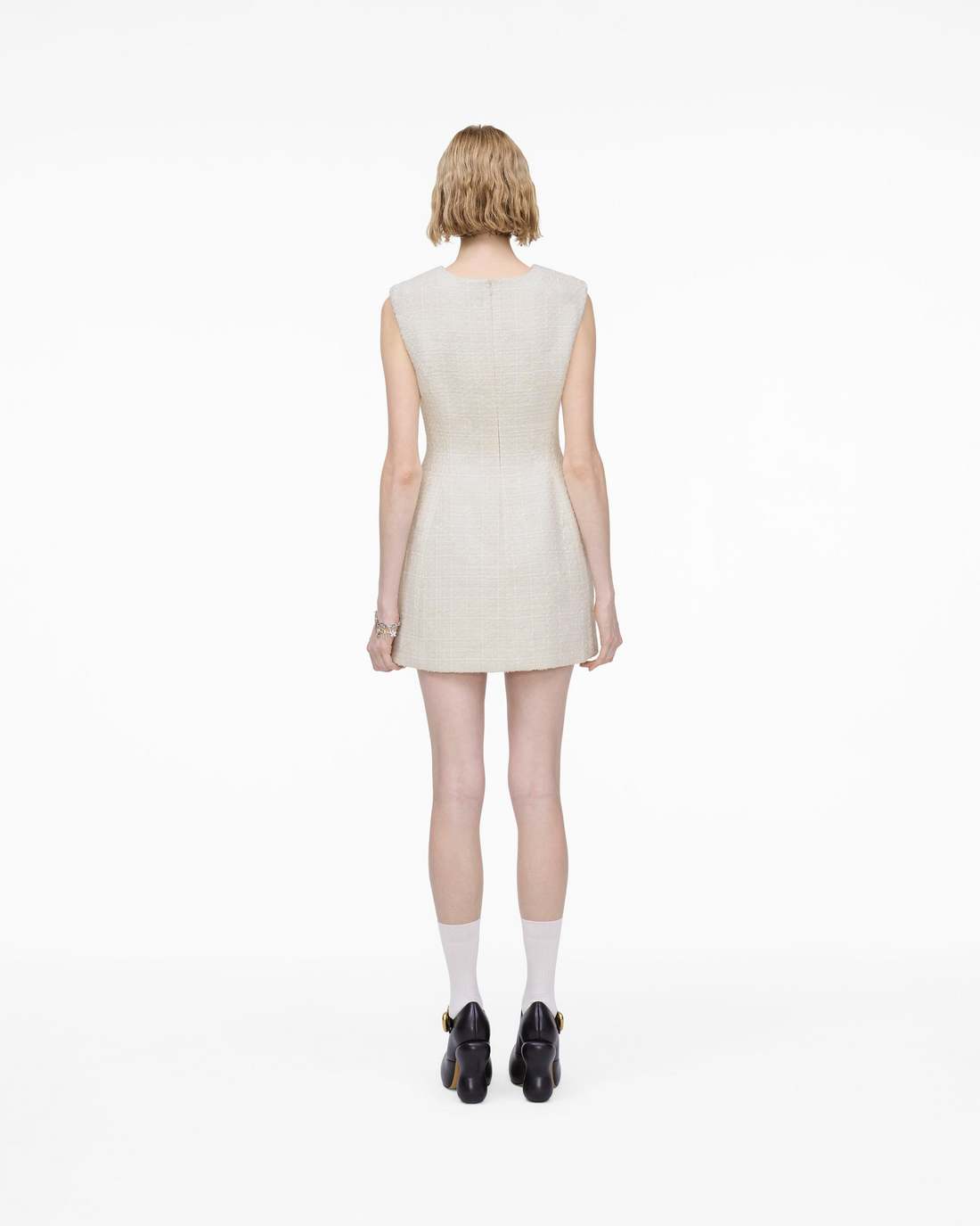 Marc Jacobs Discount - Sculptural Tweed Dress Ivory