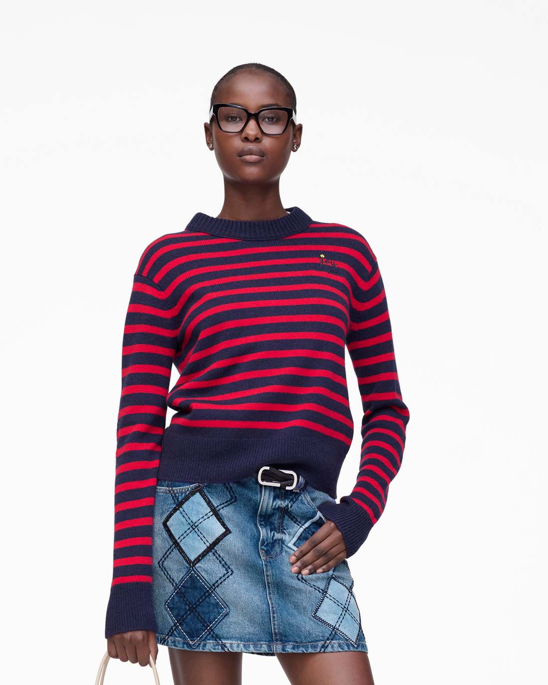 Marc Jacobs Exclusive - Joy Striped Crewneck Navy/Red