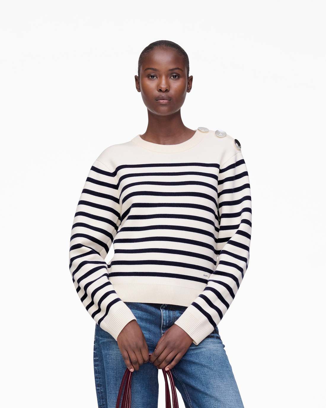 Marc Jacobs Quality - Breton Stripe Crewneck White/Navy