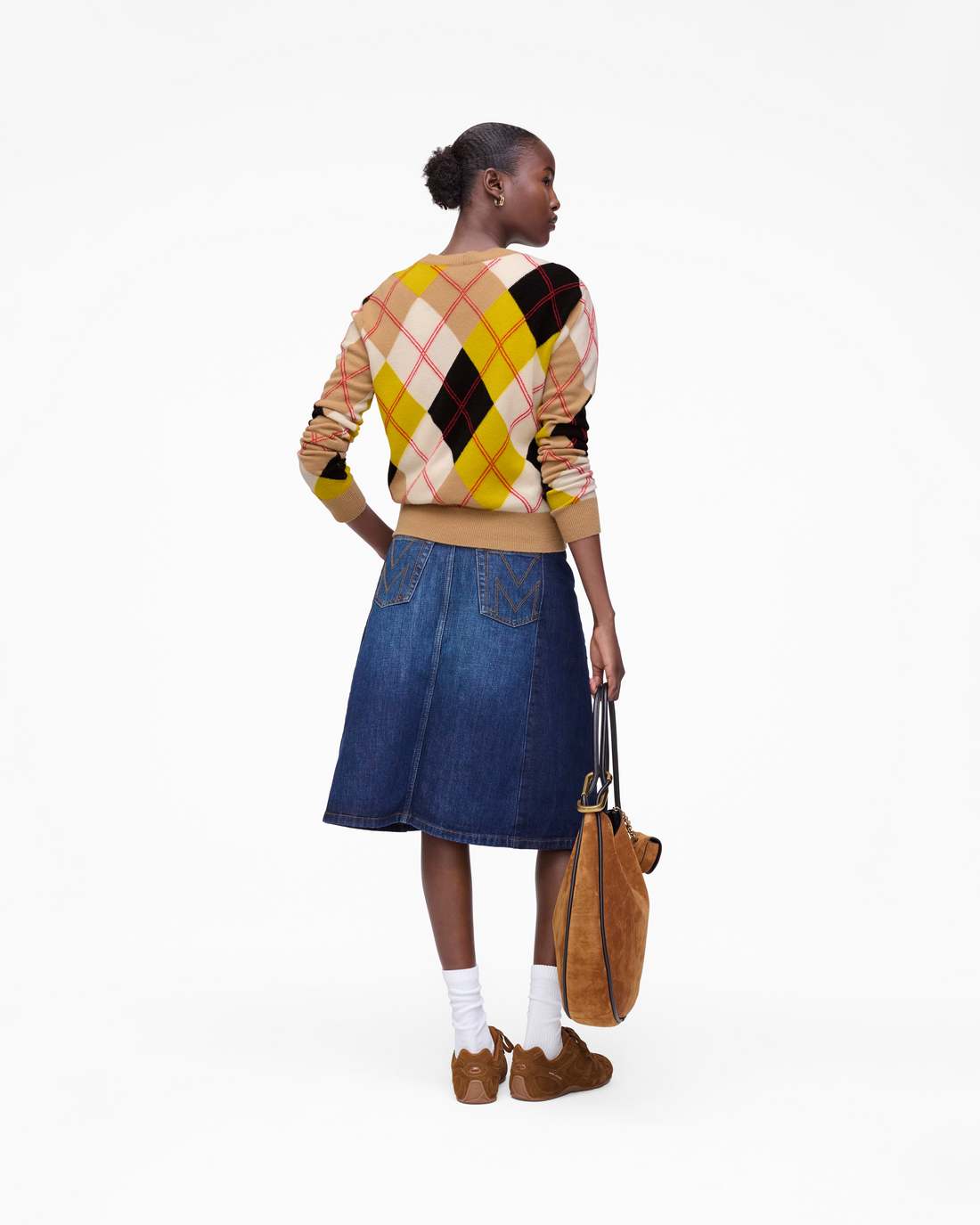 Marc Jacobs Popular - Preppy Daisy Argyle Crewneck Joy Yellow Multi