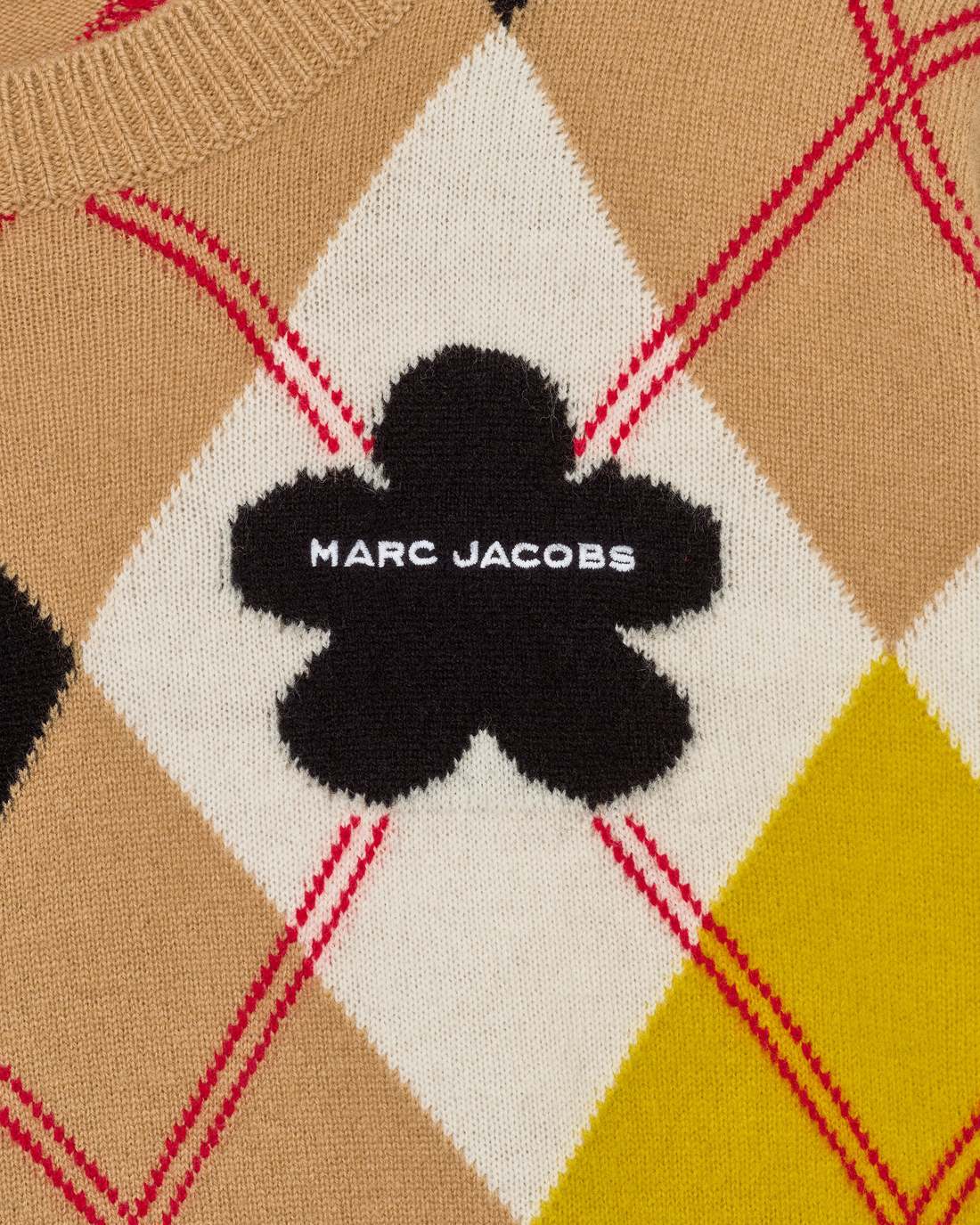 Marc Jacobs Popular - Preppy Daisy Argyle Crewneck Joy Yellow Multi
