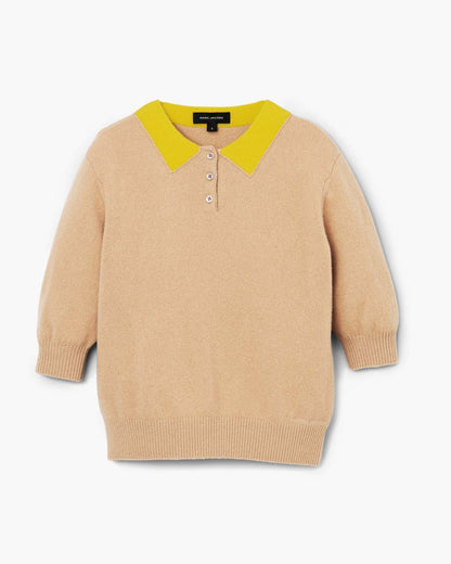Marc Jacobs Everyday - Trompe L'Oeil Knit Polo Camel