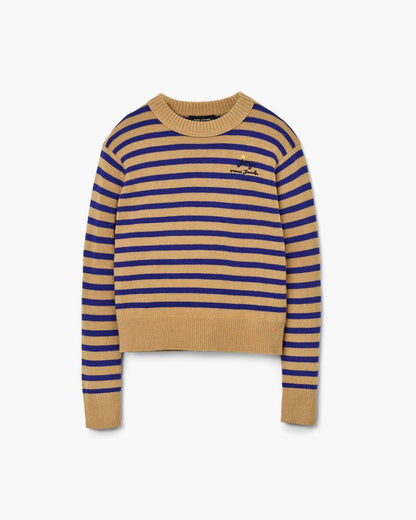 Marc Jacobs Top Pick - Joy Striped Crewneck Camel/Pansy