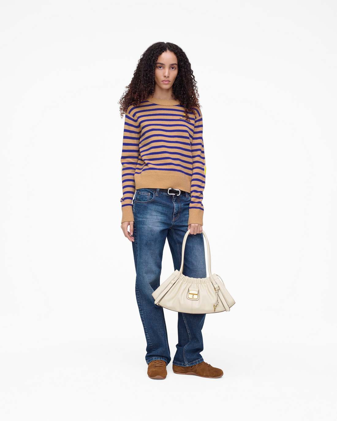 Marc Jacobs Top Pick - Joy Striped Crewneck Camel/Pansy