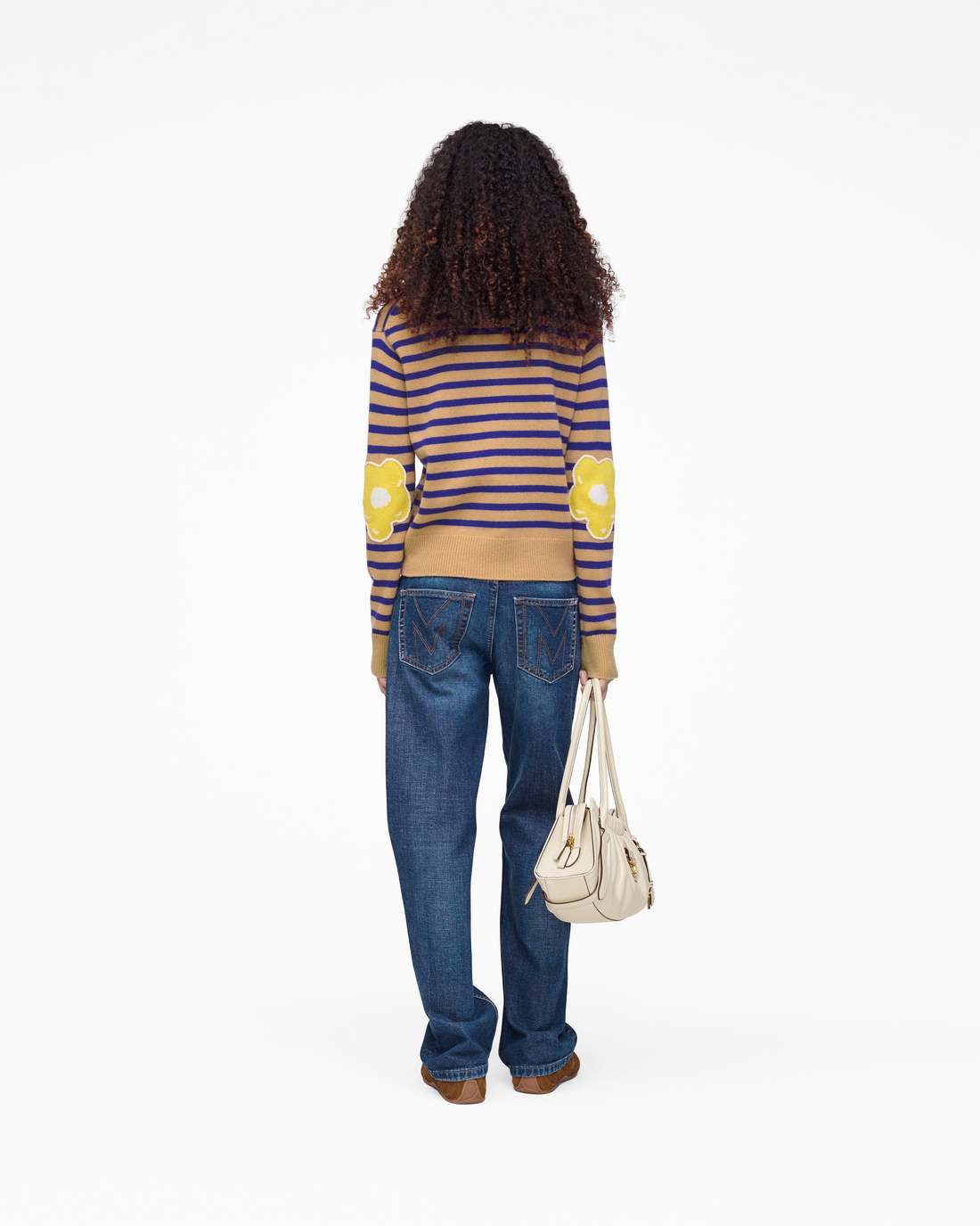 Marc Jacobs Top Pick - Joy Striped Crewneck Camel/Pansy