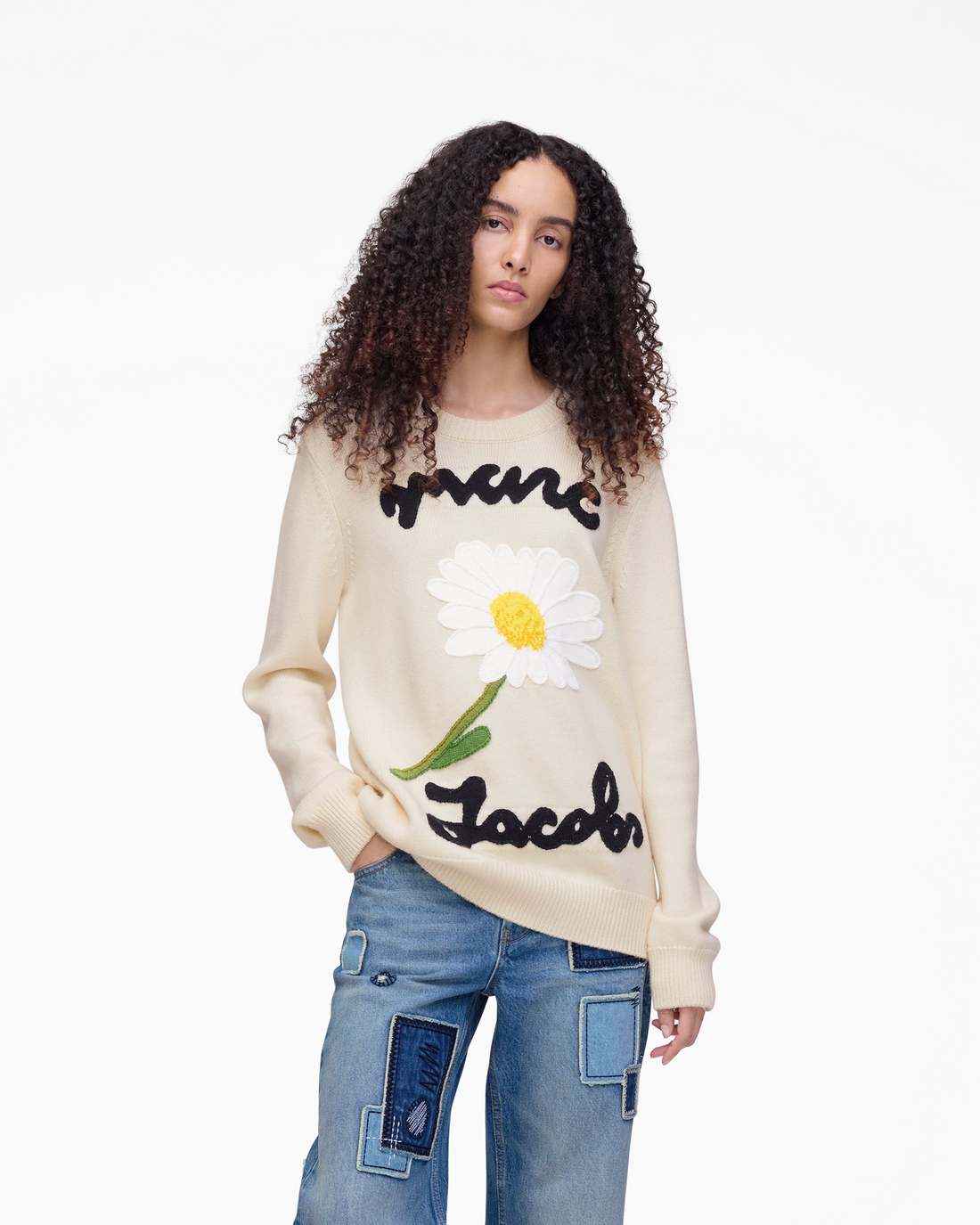 Marc Jacobs Featured - Marc Is Joy Jacquard Crewneck Ivory