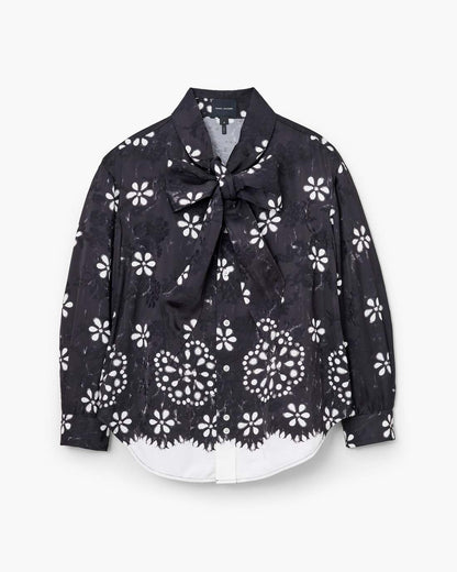 Marc Jacobs Deals - Trompe L'Oeil Eyelet Bow Blouse Black/White