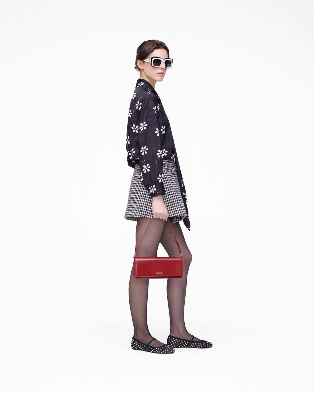 Marc Jacobs Deals - Trompe L'Oeil Eyelet Bow Blouse Black/White
