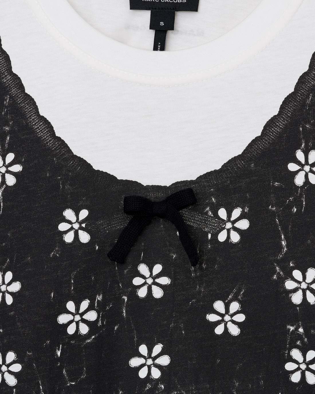 Marc Jacobs Discount - Trompe L'Oeil Eyelet Slim Tee White Multi