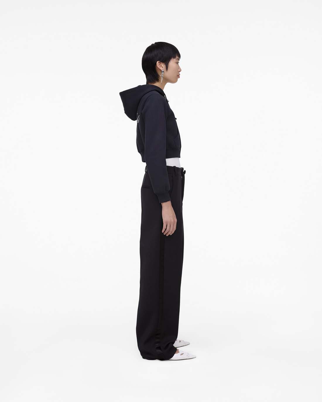 Marc Jacobs Popular - Charm Cropped Hoodie Black