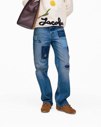 Marc Jacobs Special Offer - Patchwork Straight Jean Bright Indigo