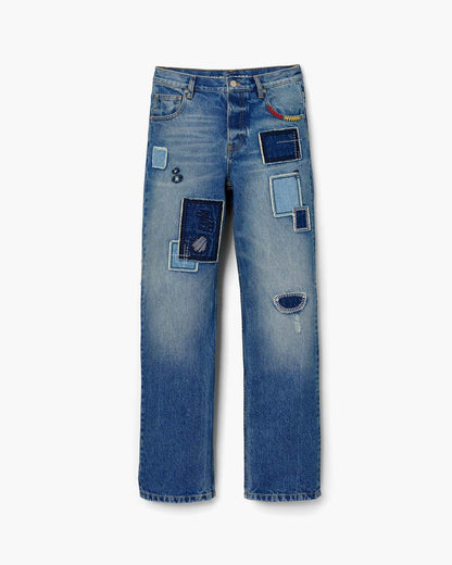 Marc Jacobs Special Offer - Patchwork Straight Jean Bright Indigo