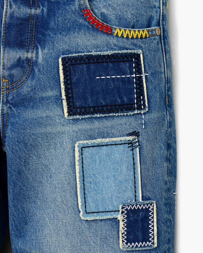 Marc Jacobs Special Offer - Patchwork Straight Jean Bright Indigo