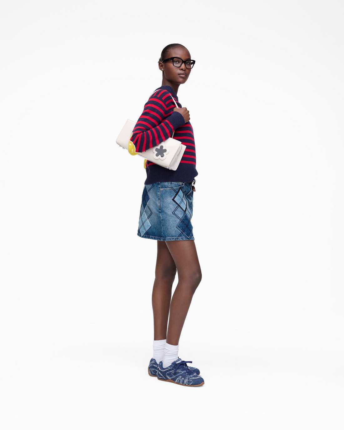 Marc Jacobs Customer Favorite - Argyle Patchwork Mini Skirt Bright Indigo