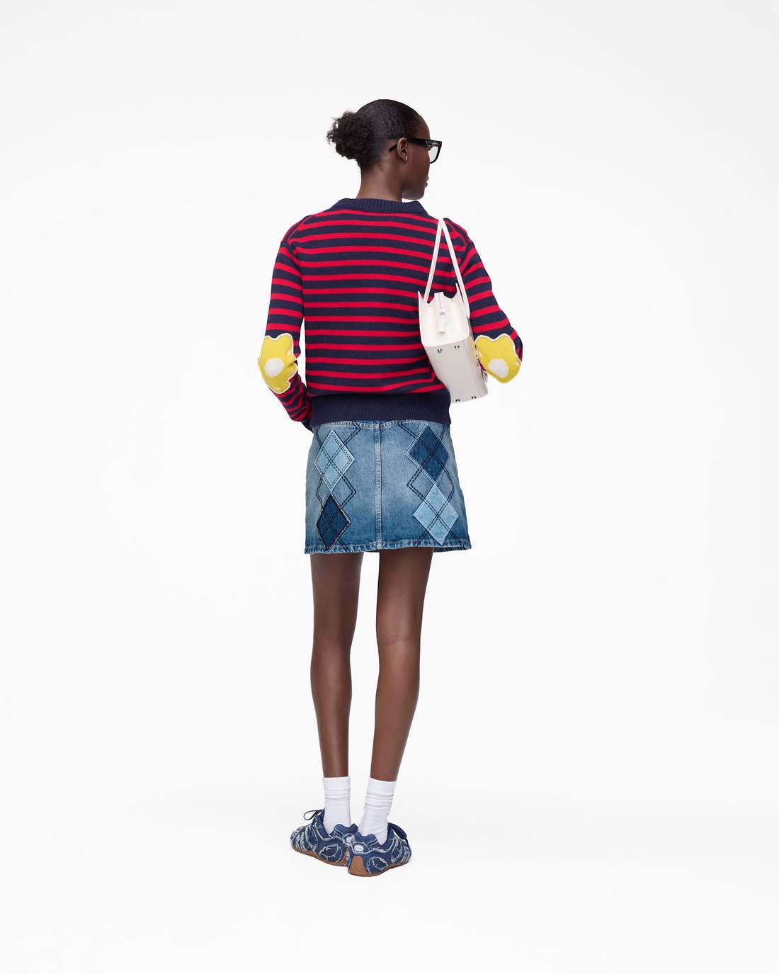 Marc Jacobs Customer Favorite - Argyle Patchwork Mini Skirt Bright Indigo