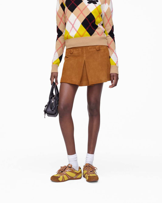 Marc Jacobs Exclusive - Suede Box Pleat Mini Skirt Copper