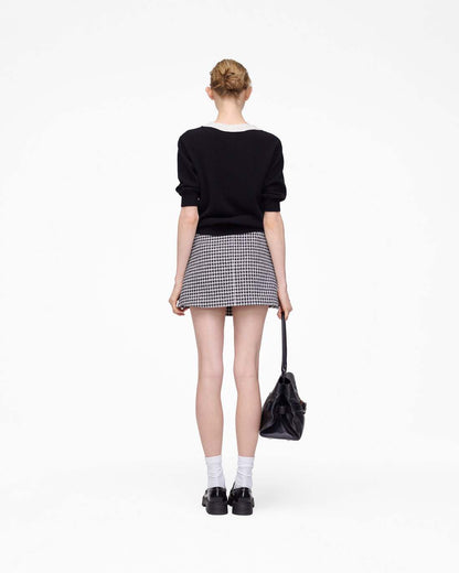 Marc Jacobs Great Value - Gingham Tweed Mini Skirt Black Multi