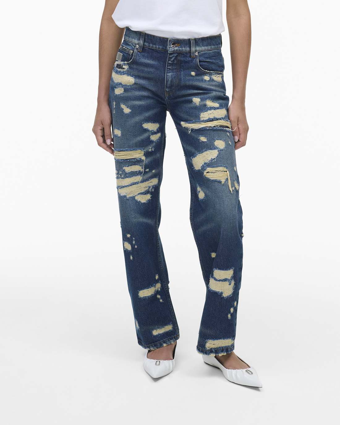 Marc Jacobs Everyday - The Rip And Repair Straight Jean Punk Indigo