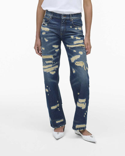 Marc Jacobs Everyday - The Rip And Repair Straight Jean Punk Indigo