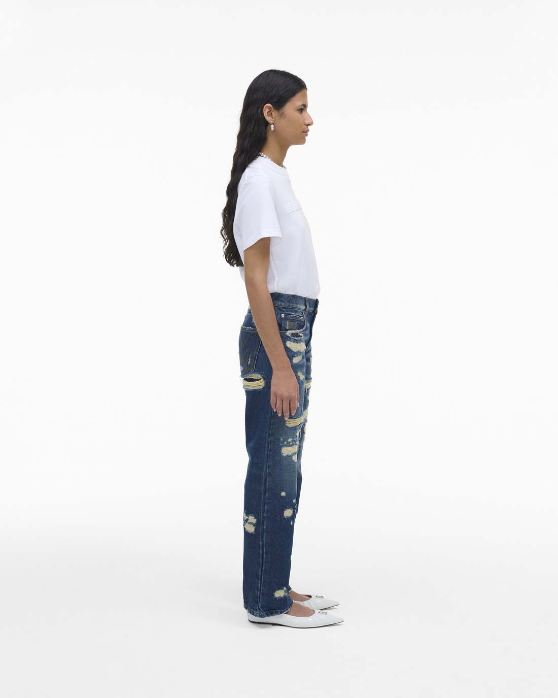 Marc Jacobs Everyday - The Rip And Repair Straight Jean Punk Indigo