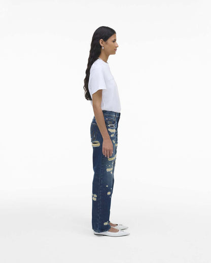 Marc Jacobs Everyday - The Rip And Repair Straight Jean Punk Indigo