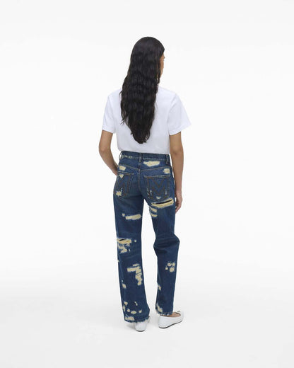 Marc Jacobs Everyday - The Rip And Repair Straight Jean Punk Indigo