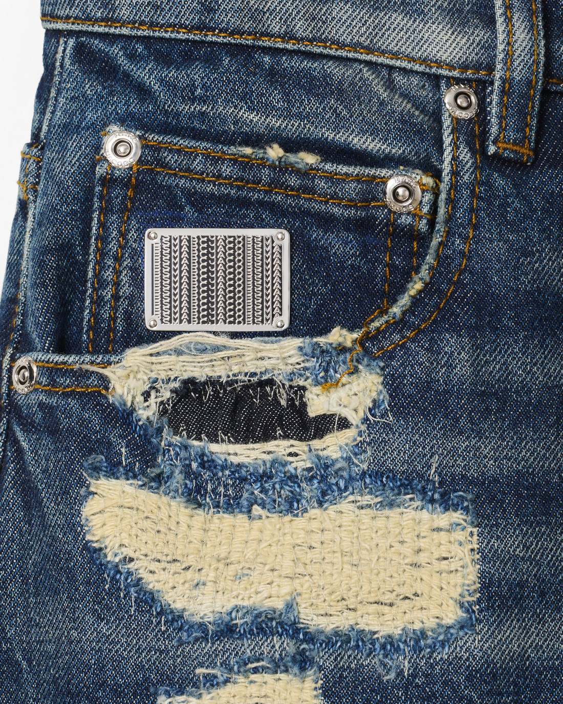 Marc Jacobs Everyday - The Rip And Repair Straight Jean Punk Indigo