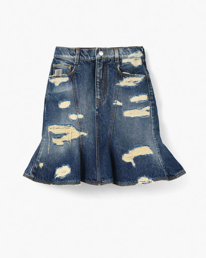 Marc Jacobs Special Offer - The Rip And Repair Fluted Mini Skirt Punk Indigo