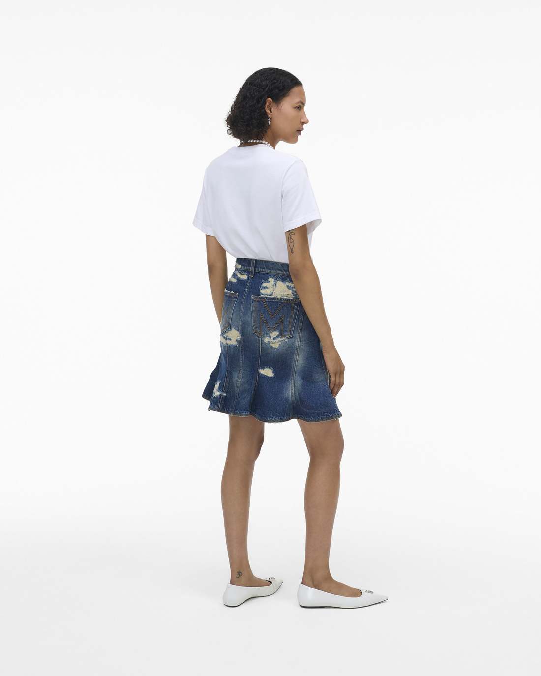 Marc Jacobs Special Offer - The Rip And Repair Fluted Mini Skirt Punk Indigo
