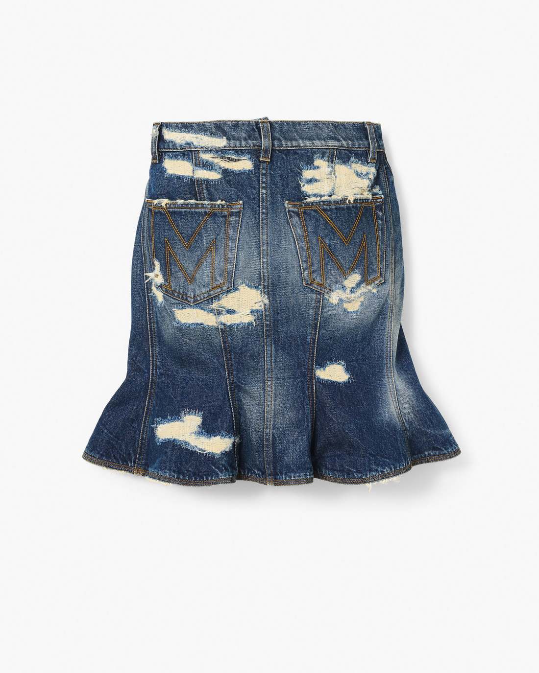Marc Jacobs Special Offer - The Rip And Repair Fluted Mini Skirt Punk Indigo