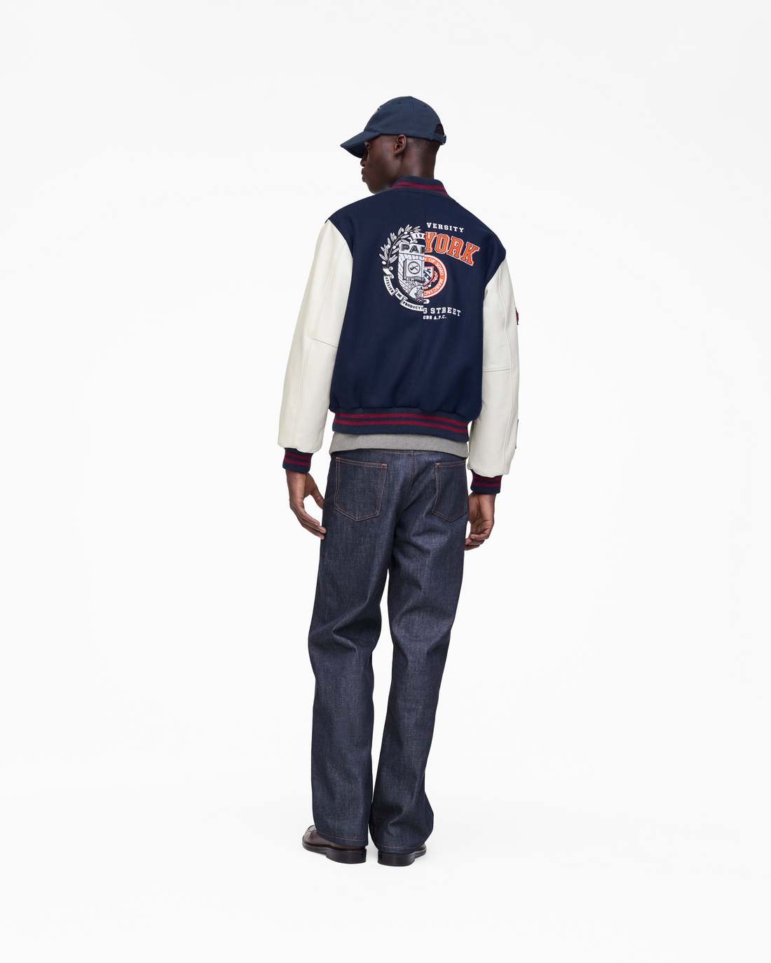 Marc Jacobs Discount - The A.P.C. X Marc Jacobs  Varsity Jacket Dark Navy/White