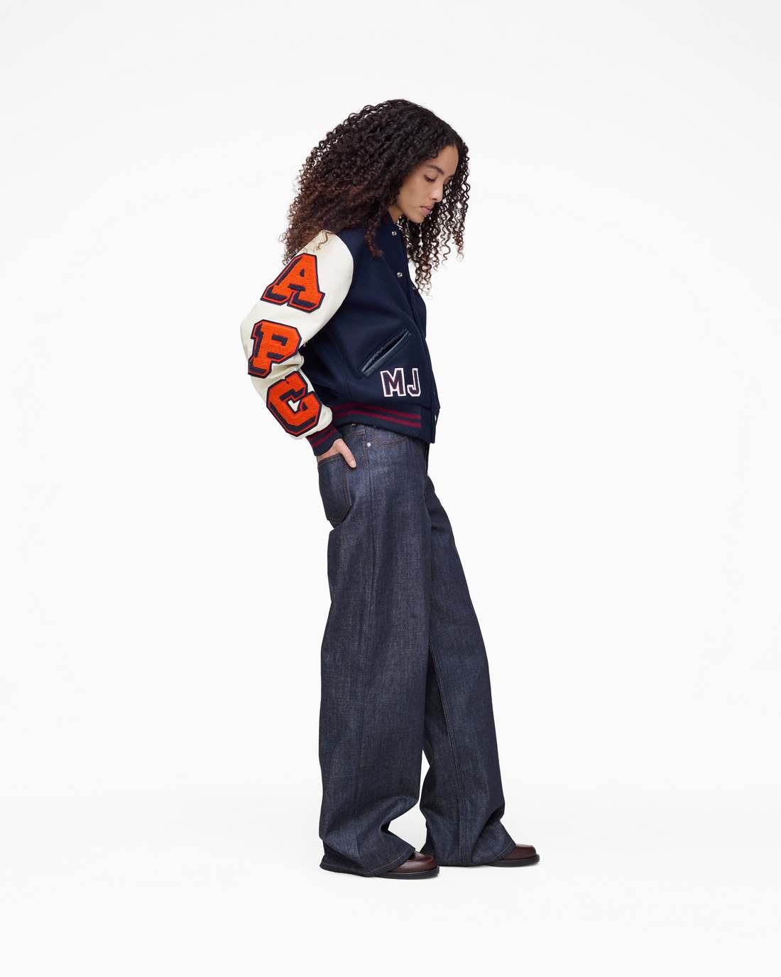 Marc Jacobs Discount - The A.P.C. X Marc Jacobs  Varsity Jacket Dark Navy/White