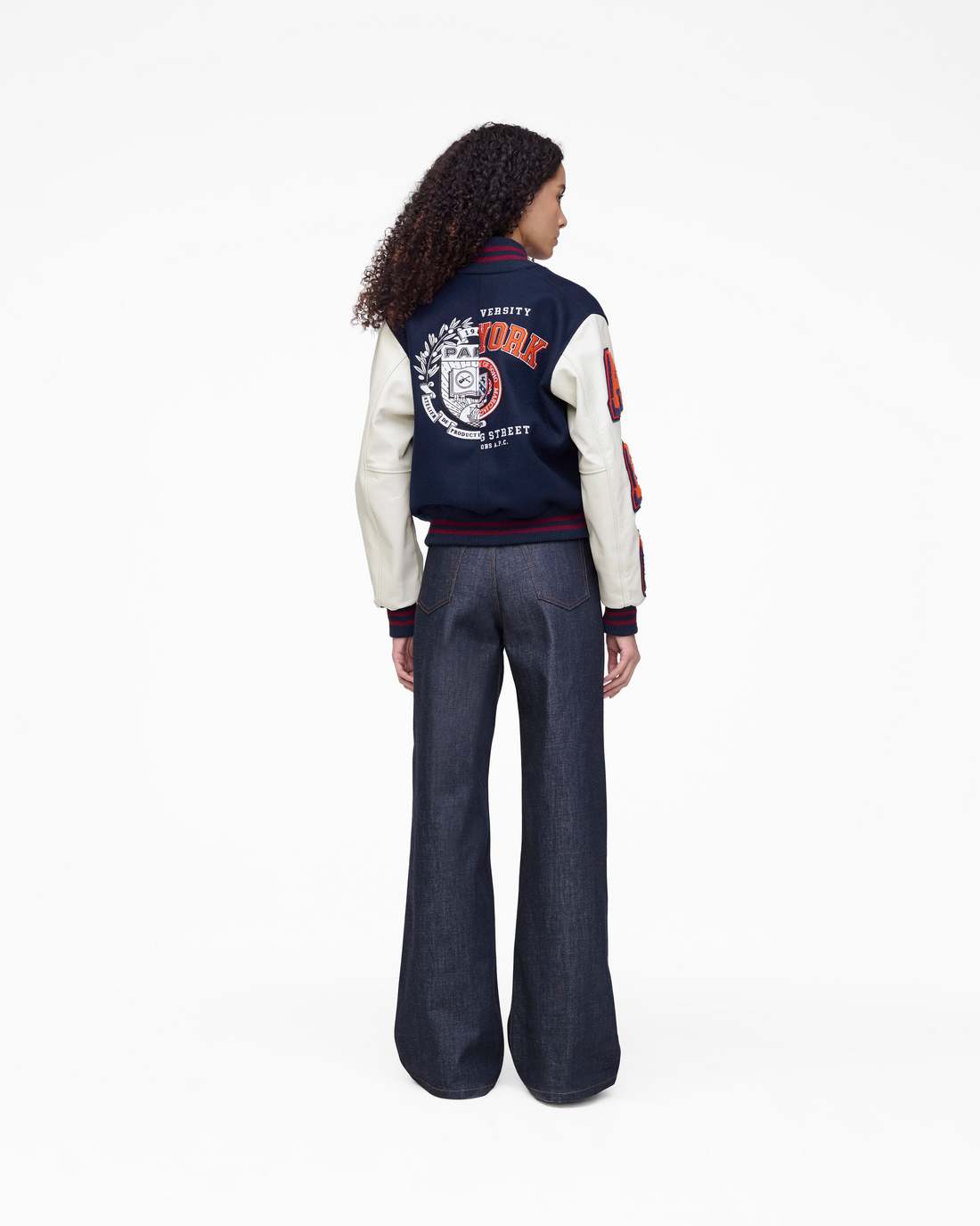 Marc Jacobs Discount - The A.P.C. X Marc Jacobs  Varsity Jacket Dark Navy/White