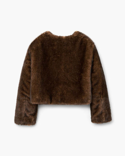 Marc Jacobs Essential - Teddy Cropped Jacket Ebony