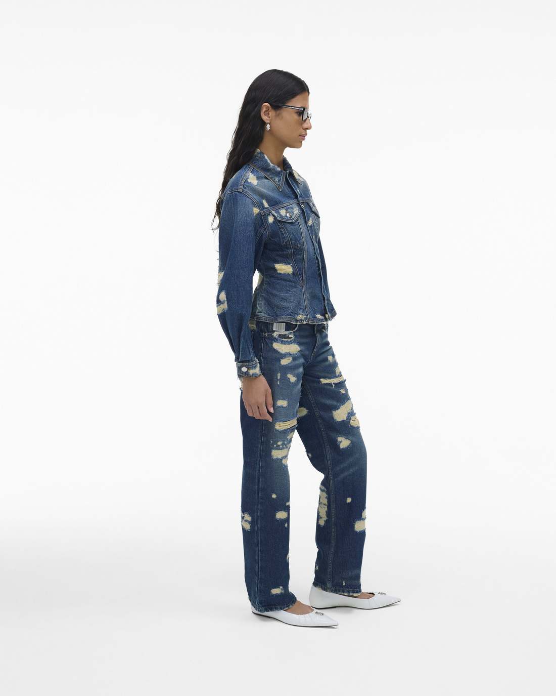 Marc Jacobs Great Value - The Rip And Repair Fluted Denim Jacket Punk Indigo