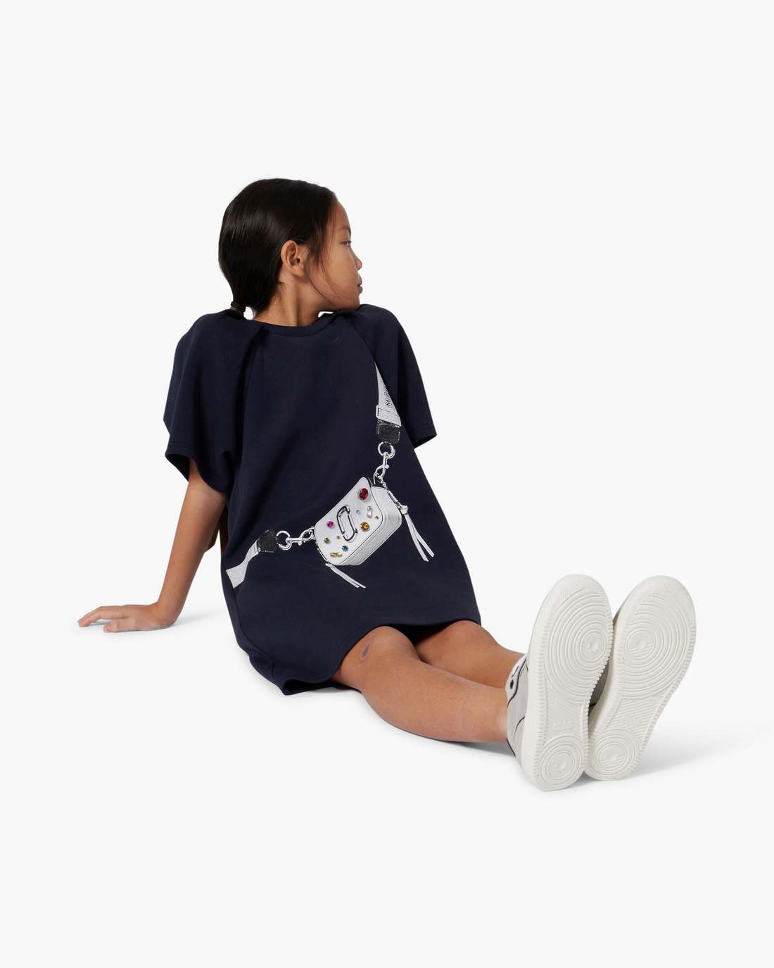 Marc Jacobs Hot Sale - The Trompe Loeil Snapshot Dress Navy