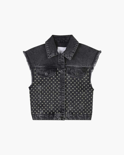 Marc Jacobs Everyday - The Crystal Daisy Denim Vest Black