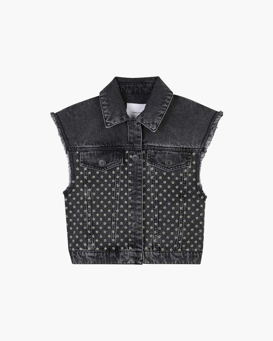Marc Jacobs Everyday - The Crystal Daisy Denim Vest Black