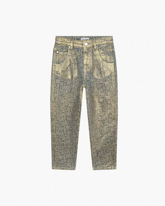 Marc Jacobs Recommended - The Metallic Jumbled Logo Jeans Gold