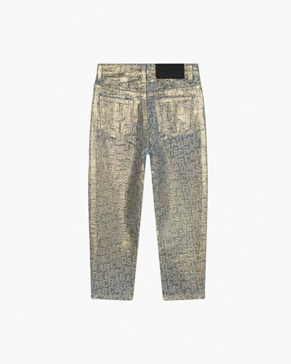 Marc Jacobs Recommended - The Metallic Jumbled Logo Jeans Gold