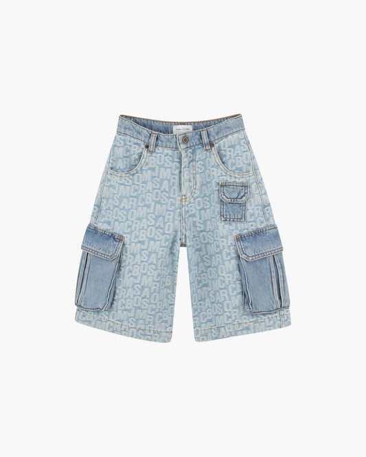 Marc Jacobs Popular - The Jumbled Logo Bermuda Short Blue